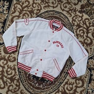 Vintage 70s 80s Cheerleading Windbreaker Jacket Coat 1970 1980 Stripes Retro